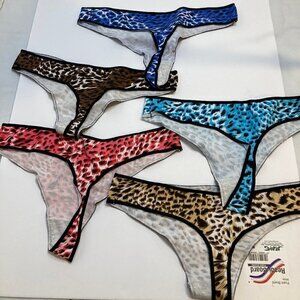 5 pair womens leopard print low waist seamless panties size 8/10 new